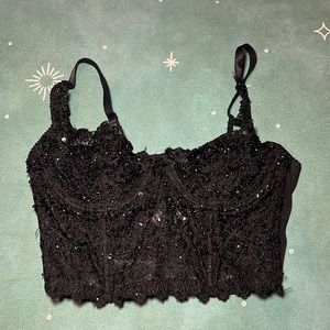 Rhinestone corset top